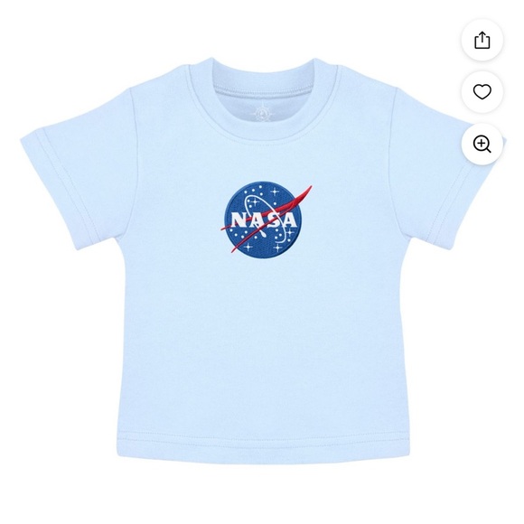 Creative Knitwear Toddler T-Shirt with NASA Embroidery Space Light Blue 12 Month - Picture 3 of 3